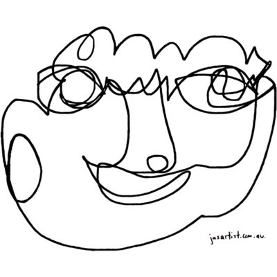 Hello Beautiful (black line) Thumbnail