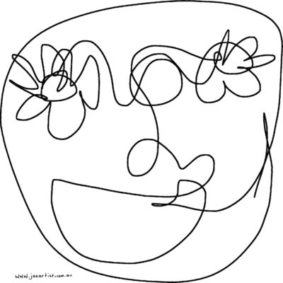 I Love Flowers (Black Line) Thumbnail