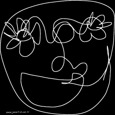 I love Flowers (White Line) Thumbnail